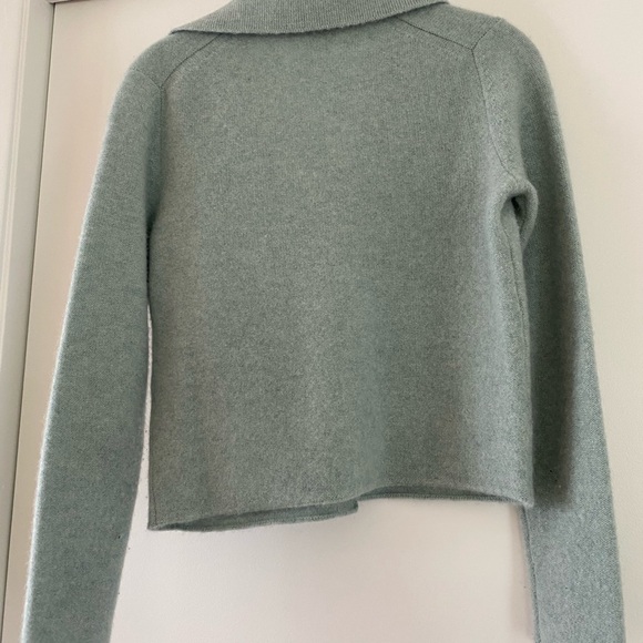 Vince cashmere button cardigan in mint green - Picture 3 of 6